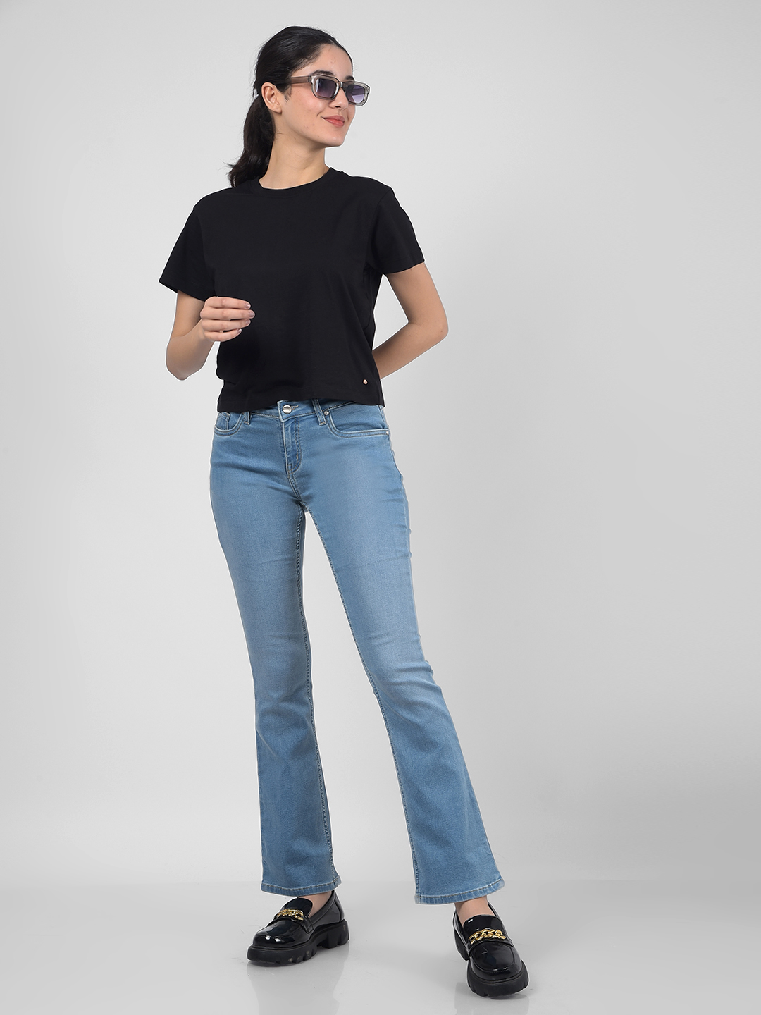 Numero Uno Women Solid Light Blue Jeans